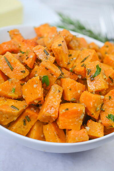 Savory Roasted Sweet Potatoes With Rosemary Savory Roasted Sweet Potatoes With Rosemary