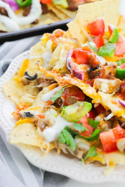 Loaded Ground Beef Nachos Loaded Ground Beef Nachos
