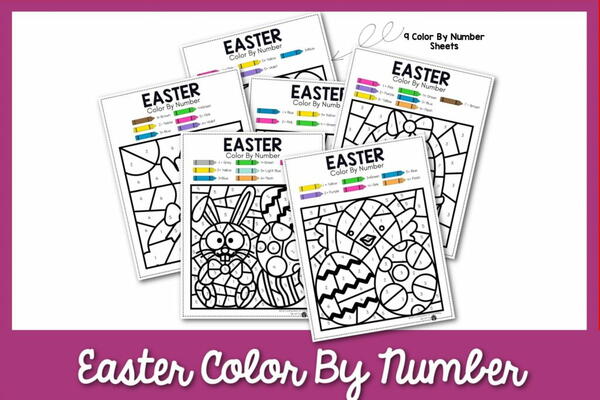 9 Easter Color By Number Sheets 9 Easter Color By Number Sheets