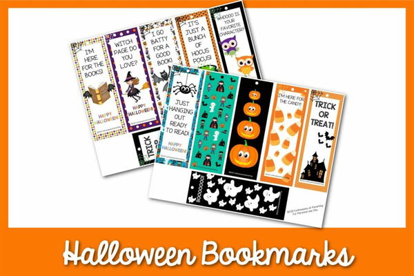 12 Free Spooky Cute Halloween Bookmarks 12 Free Spooky Cute Halloween Bookmarks