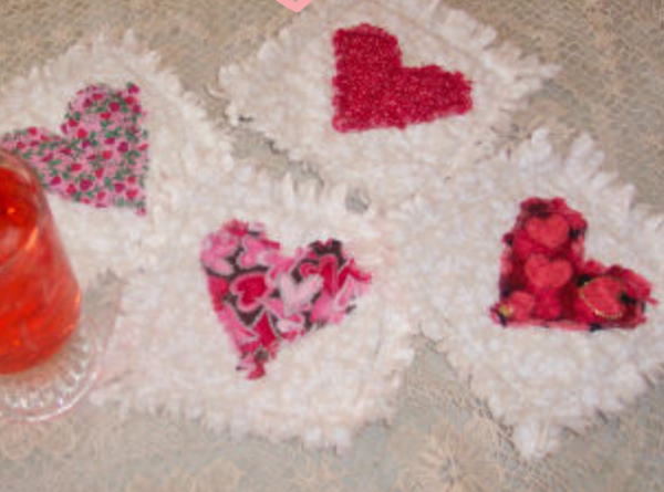 Scraptacular Raggedy Heart Coasters Scraptacular Raggedy Heart Coasters