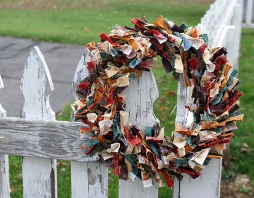 Rustic Fabric Wreath Rustic Fabric Wreath