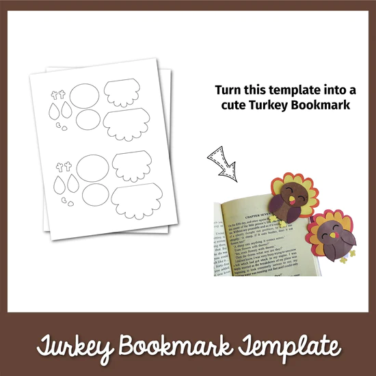 Turkey Bookmark For Kids Turkey Bookmark For Kids