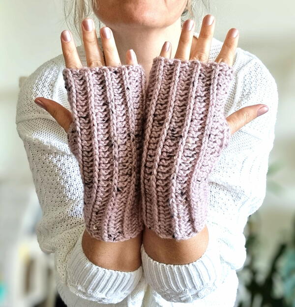 Tweed Crochet Hand Warmers