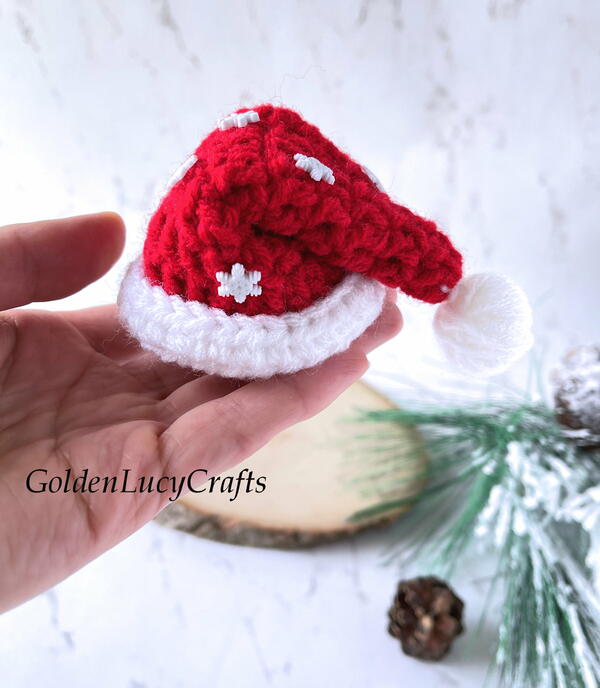 Crochet Santa Hat Ornament Crochet Santa Hat Ornament