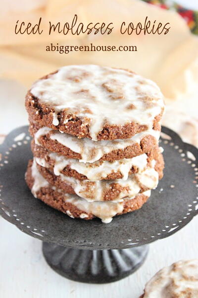 Iced Molasses Cookies