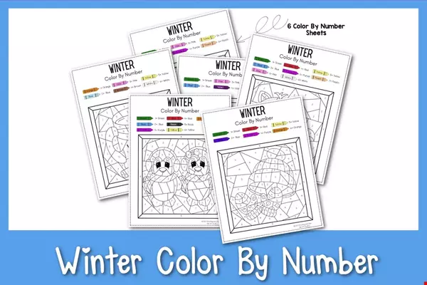 Winter Color By Number Winter Color By Number