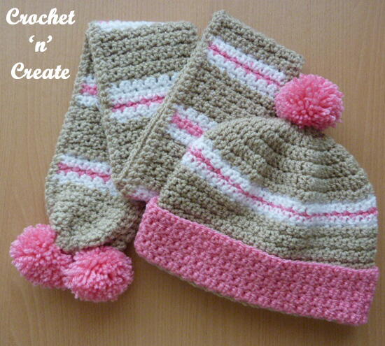 Childs Crochet Hat Scarf Pattern Child's Crochet Hat & Scarf Pattern