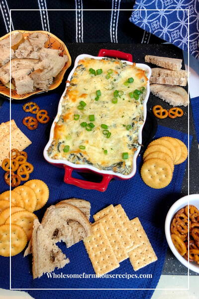 Cheesy Hot Baked Spinach Dip Recipe Cheesy Hot Baked Spinach Dip Recipe