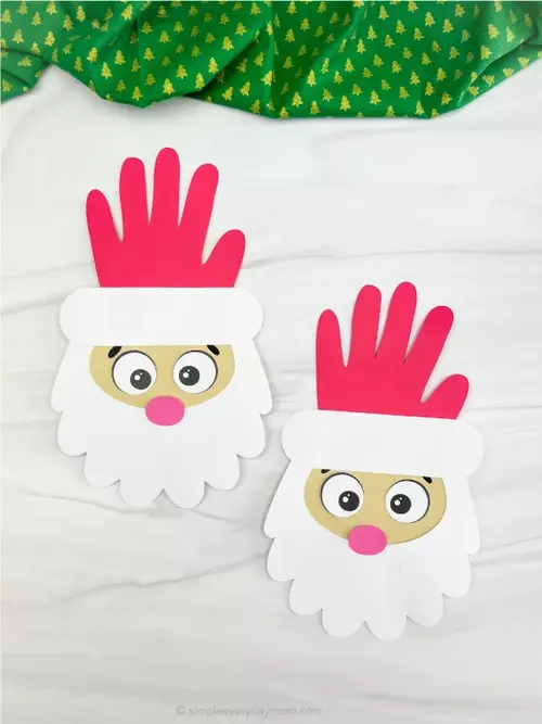 Santa Handprint Card Craft Santa Handprint Card Craft