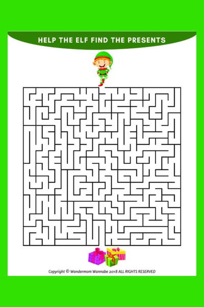 Printable Christmas Maze For Kids Printable Christmas Maze For Kids