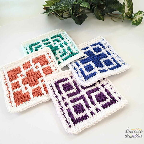 Ekta Tunisian Mosaic Coasters Ekta Tunisian Mosaic Coasters