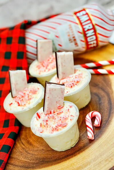 Peppermint Candy Cane Pudding Shots Recipe Peppermint Candy Cane Pudding Shots Recipe