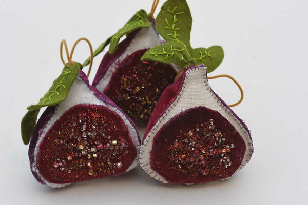 Stitched Fruit Christmas Ornament Stitched Fruit Christmas Ornament