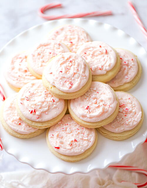 Candy Cane Frosted Cookies Candy Cane Frosted Cookies