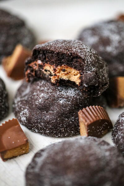 Ultimate Peanut Butter Cup Stuffed Chocolate Cookies Ultimate Peanut Butter Cup Stuffed Chocolate Cookies