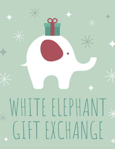 White Elephant Exchange Gift Tag
