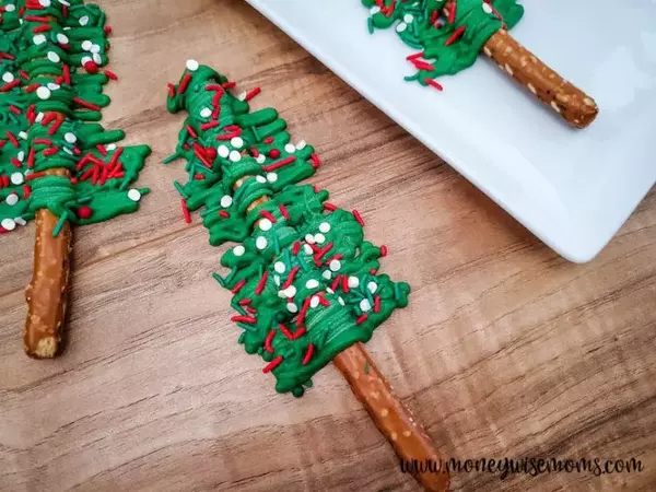 Christmas Tree Pretzel Rods Christmas Tree Pretzel Rods