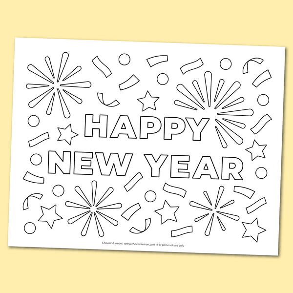 Happy New Year Coloring Page Happy New Year Coloring Page