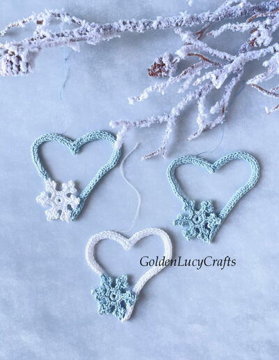 Crochet Snowflake Heart