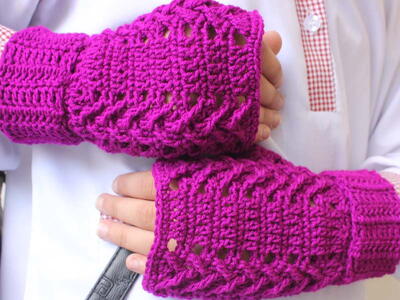 Woman/girls Crochet Fingerless Gloves