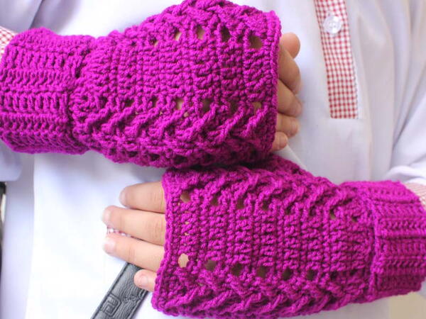 Womangirls Crochet Fingerless Gloves Woman/girls Crochet Fingerless Gloves