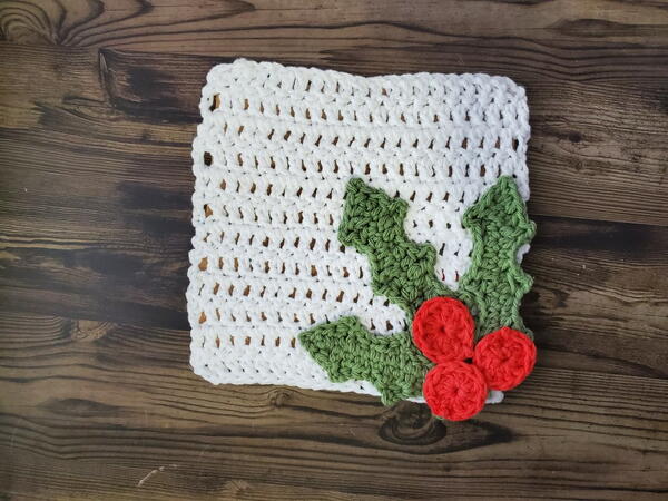 Holiday Holly Crochet Trivet Holiday Holly Crochet Trivet