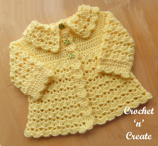 Crochet Baby Collared Coat Crochet Baby Collared Coat