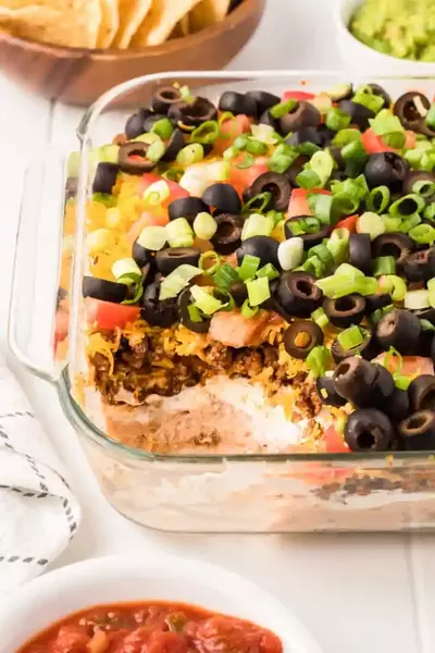 Taco Dip With Ground Beef 7 Layer Dip Taco Dip With Ground Beef (7 Layer Dip!)