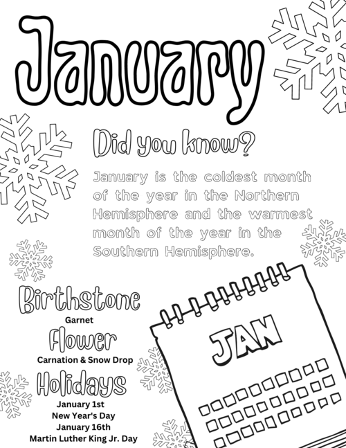 Free Printable January Coloring Pages Free Printable January Coloring Pages
