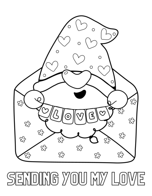 Cute Valentine Gnomes Coloring Pages Cute Valentine Gnomes Coloring Pages