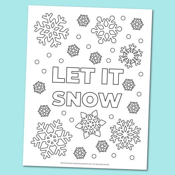 Printable Let It Snow Coloring Page Printable Let It Snow Coloring Page
