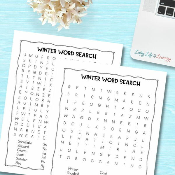 Winter Word Searches Printables Winter Word Searches Printables
