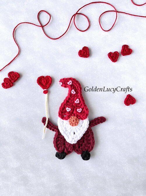 Crochet Valentines Day Gnome Crochet Valentine's Day Gnome