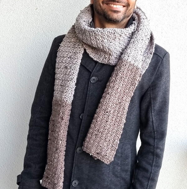 Tweed Mens Crochet Scarf Tweed Men's Crochet Scarf