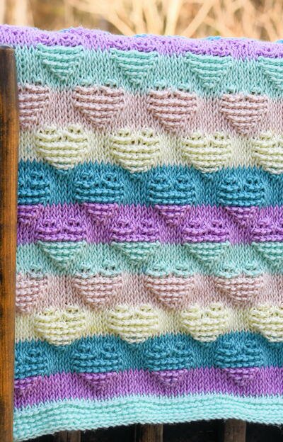 Striped Hearts Baby Blanket Striped Hearts Baby Blanket