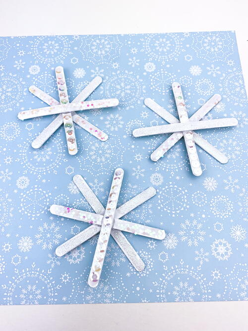 Snowflake Popsicle Stick Craft Snowflake Popsicle Stick Craft