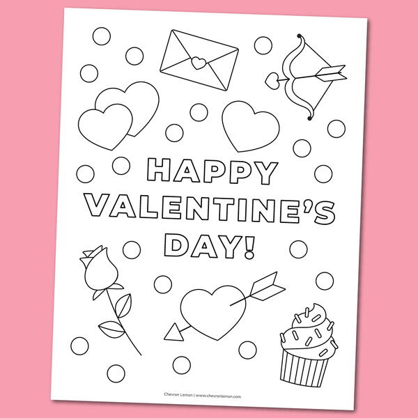 Happy Valentines Day Coloring Page Happy Valentine's Day Coloring Page