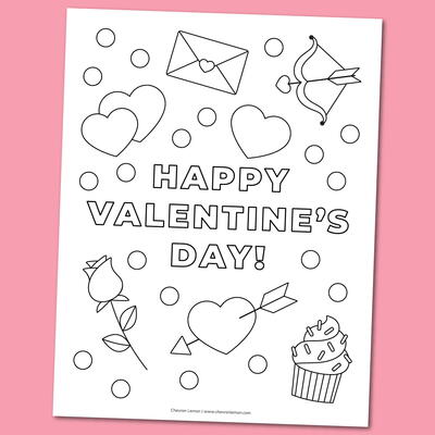 Happy Valentine's Day Coloring Page