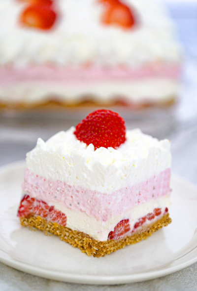 No Bake Strawberry Cream Layered Dessert No Bake Strawberry Cream Layered Dessert