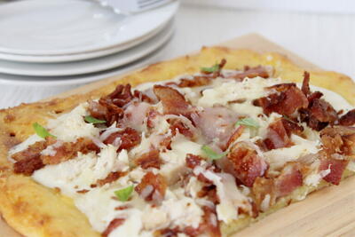 Keto Chicken Bacon Ranch Pizza Recipe