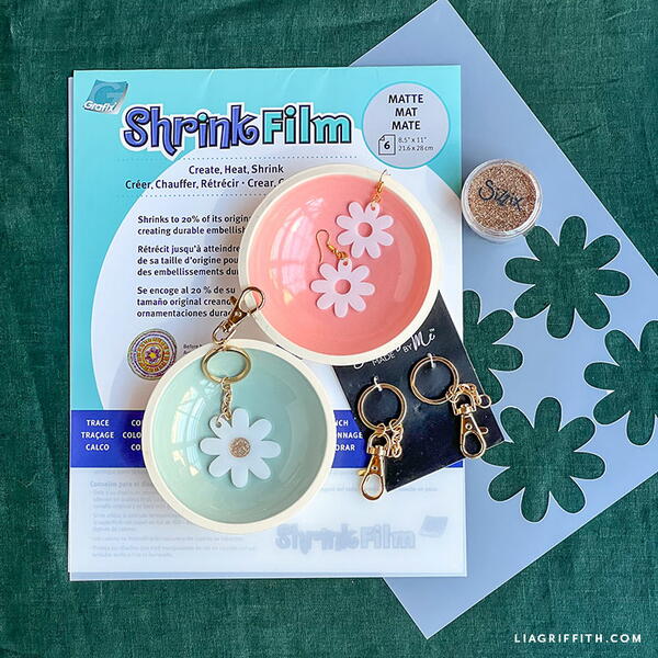 Shrinky Daisy Keychain Earrings Shrinky Daisy Keychain & Earrings