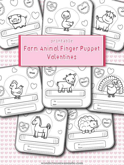 Farm Animal Valentine Finger Puppets Farm Animal Valentine Finger Puppets