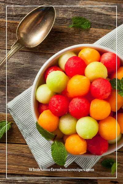 Melon Ball Lemon Lime Fruit Salad 