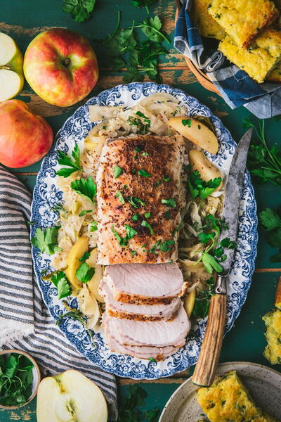 Slow Cooker Pork Loin With Apples And Cabbage