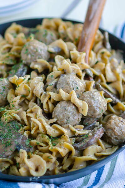 One Pot Meatball Stroganoff