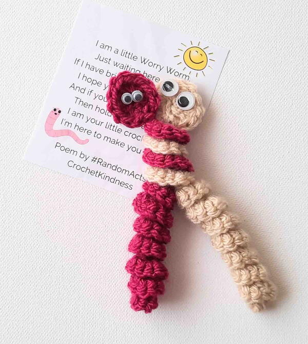 Worry Worm Crochet Pattern Worry Worm Crochet Pattern