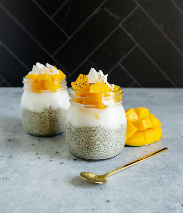 Mango Coconut Chia Seed Pudding