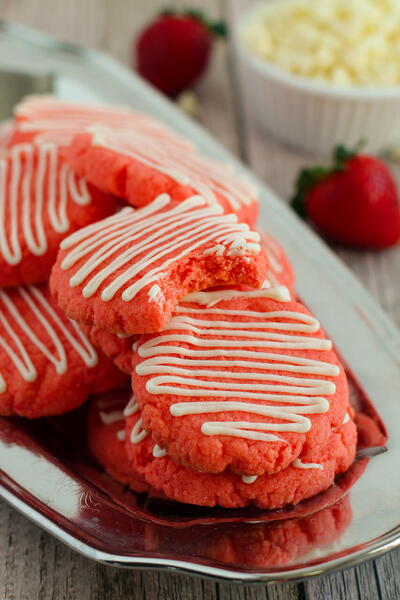 Strawberry Cake Mix Cookies