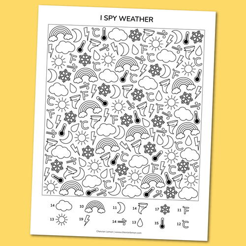 Printable I Spy Weather Printable I Spy Weather